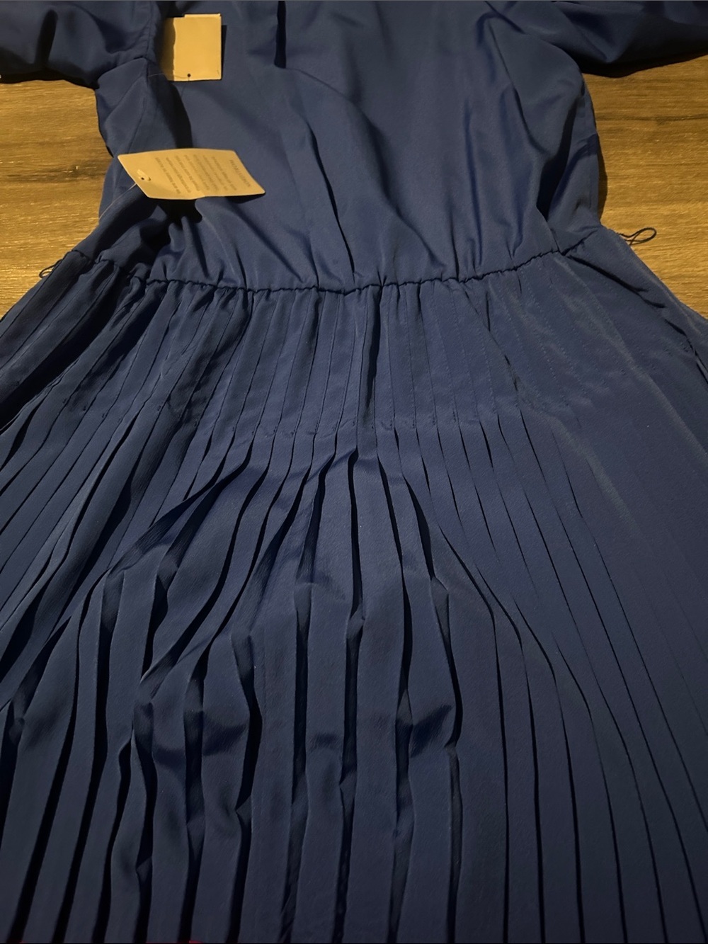 Eliza J Blue and Magenta Pleated Long Sleeve Dress - Picture 6 of 8